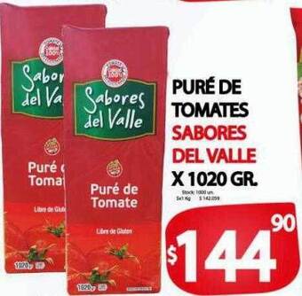 Supermercados Becerra Puré de tomates sabores del valle oferta