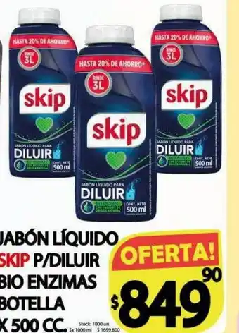 Supermercados Becerra Jabón líquido skip p diluir bio enzimas botella oferta