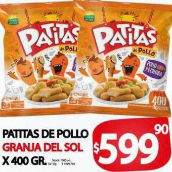 Supermercados Becerra Patitas de pollo granja del sol oferta