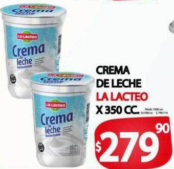 Supermercados Becerra Crema de leche la lacteo oferta