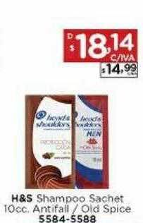 Hipermay H&s shampoo sachet 10cc antifall old spice oferta