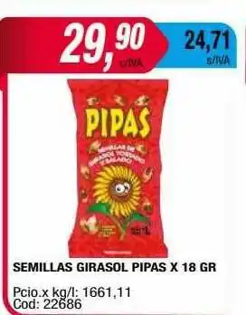 Maxiconsumo Semillas girasol pipas x 18 gr oferta