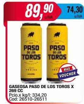 Maxiconsumo Gaseosa paso de los toros x 269 cc oferta