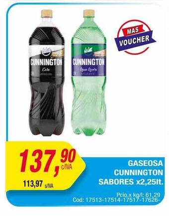 Maxiconsumo Gaseosa cunnington sabores oferta