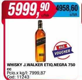 Maxiconsumo Whisky j.walker etiq.negra 750 cc oferta