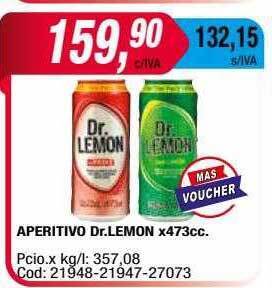 Maxiconsumo Aperitivo dr.lemon x473cc oferta