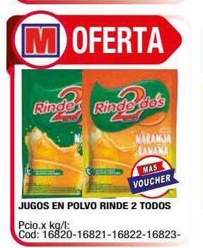 Maxiconsumo Jugos en polvo rinde 2 todos oferta
