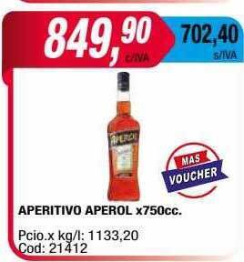 Maxiconsumo Aperitivo aperol x750cc oferta