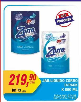 Maxiconsumo Jab. liquido zorro d-pack oferta
