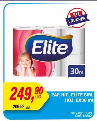 Maxiconsumo Pap. hig. elite sim. hoj. oferta