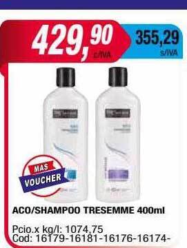 Maxiconsumo Aco-shampoo tresemme oferta