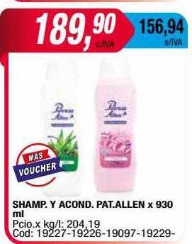 Maxiconsumo Shamp. y acond. pat. allen oferta