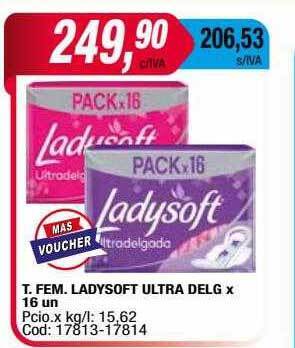 Maxiconsumo T. fem ladysoft ultra delg x 16 oferta