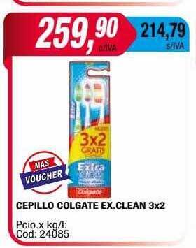 Maxiconsumo Cepillo colgate ex.clean 3x2 oferta