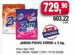 Maxiconsumo Jabon polvo zorro oferta