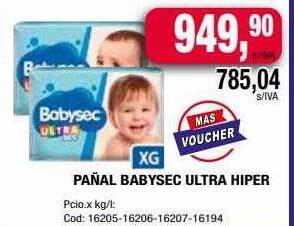 Maxiconsumo Pañal babysec ultra hiper oferta