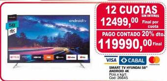 Maxiconsumo Smart tv hyundai 58 oferta