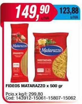 Maxiconsumo Fideos matarazzo x 500 gr oferta