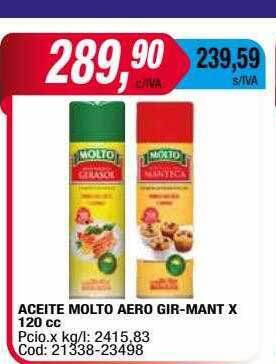 Maxiconsumo Aceite molto aero gir-mant x 120 cc oferta