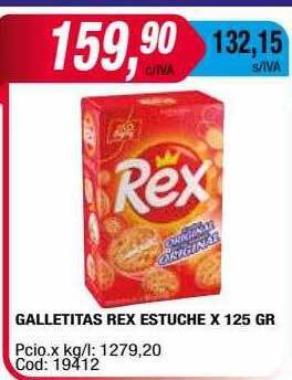 Maxiconsumo Galletitas rex estuche x 125 gr oferta