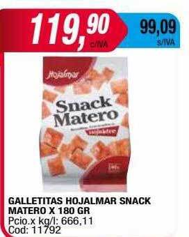 Maxiconsumo Galletitas hojalmar snack matero x 180 gr oferta