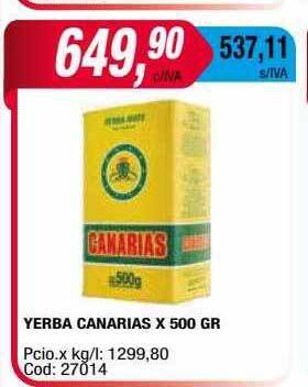 Maxiconsumo Yerba canarias x 500 gr oferta