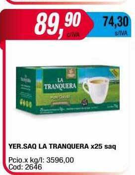 Maxiconsumo Yer.saq la tranquera x25 saq oferta
