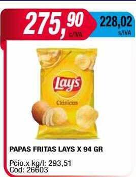 Maxiconsumo Papas fritas lays x 94 gr oferta