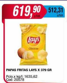Maxiconsumo Papas fritas lays x 379 gr oferta