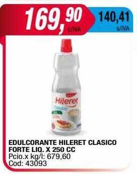 Maxiconsumo Edulcorante hileret clasico forte liq. x 250 cc oferta