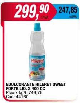 Maxiconsumo Edulcorante hileret sweet forte liq. x 400 cc oferta