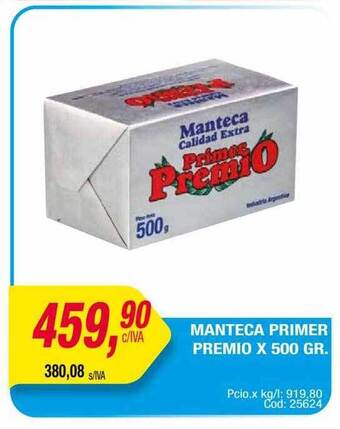 Maxiconsumo Manteca primer premio x 500 gr oferta