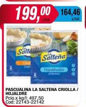 Maxiconsumo Pascualina la saltena criolla - hojaldre oferta
