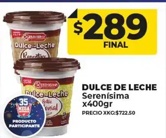 Supermayorista Vital Dulce de leche serenísima oferta