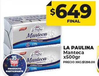 Supermayorista Vital La paulina manteca oferta