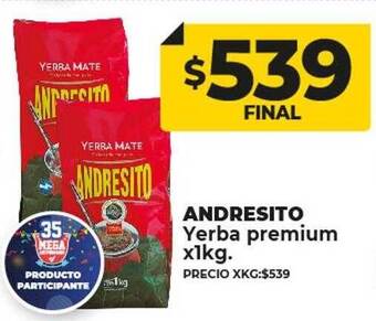 Supermayorista Vital Andresito yerba premium oferta