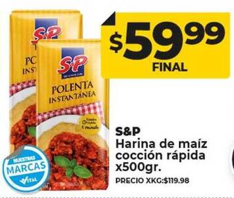 Supermayorista Vital S&p harina de maíz cocción rápida oferta