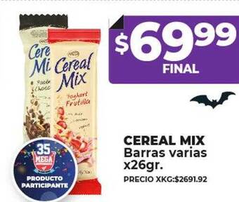 Supermayorista Vital Cereal mix barras varias oferta
