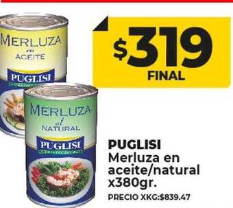 Supermayorista Vital Puglisi merluza en aceite natural oferta