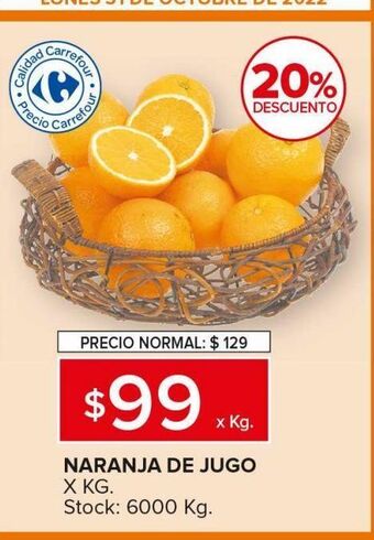 Carrefour Naranja de jugo x kg oferta