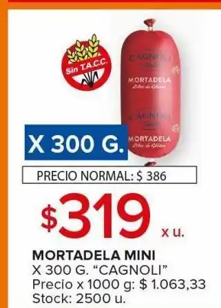 Carrefour Mortadela mini cagnoli´x 300g oferta