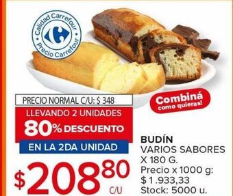 Carrefour Budín varios sabores x 180g oferta