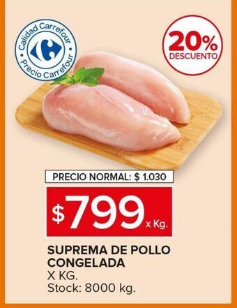 Carrefour Suprema de pollo congelada x kg oferta
