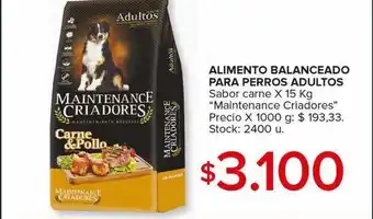 Carrefour Alimento balanceado para perros adultos maintenance criadores x 15 kg oferta