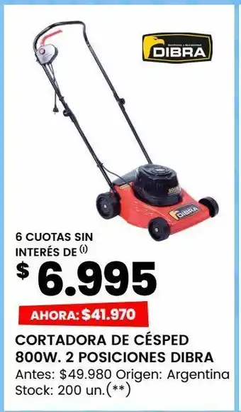 Changomas Cortadora de césped 800w. 2 posiciones dibra oferta