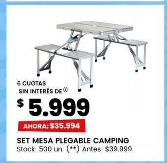 Changomas Set mesa plegable camping oferta