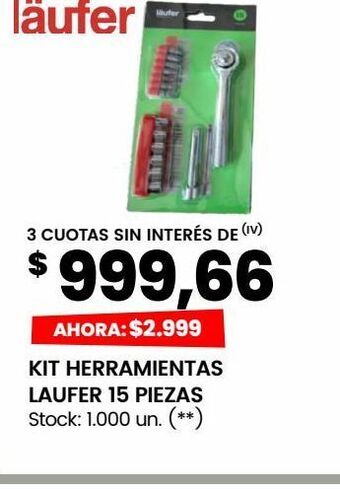 Changomas Kit herramientas laufer 15 piezas oferta