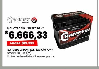 Changomas Bateria champion 12vx70 amp oferta