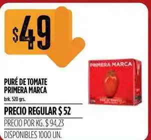 Supermercados Vea Primera Marca Puré De Tomate 520grs oferta