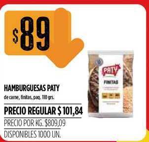 Supermercados Vea Paty Hamburguesas 110grs oferta